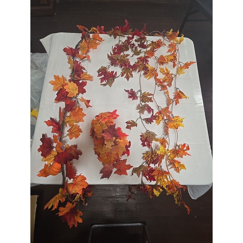 Artificial Fall Mantle Door Window Autumn Harvesr Thanksgiving Decor Garland